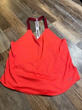 Nike Red Racerback Sports Tank with Maroon Straps